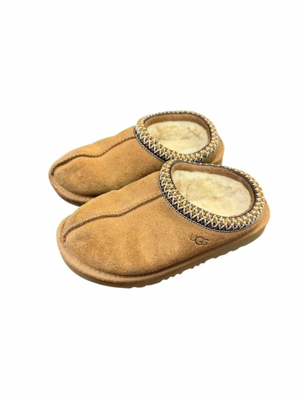 UGG Tasman Chestnut Suede Sheepskin Slippers Kids Size 1